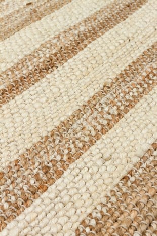 ECHO ECH 11 NATURAL WHITE XW  El Dokuma Naturel Jüt Hasır Halı