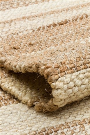 ECHO ECH 11 NATURAL WHITE XW  El Dokuma Naturel Jüt Hasır Halı