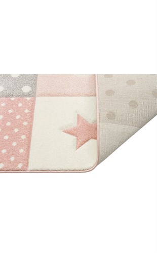 EKO KIDS KDS 05 GREY PINK  Hav Toz Vermez Çocuk Halısı