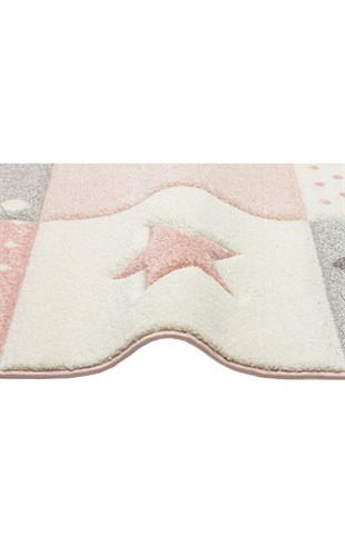 EKO KIDS KDS 05 GREY PINK  Hav Toz Vermez Çocuk Halısı