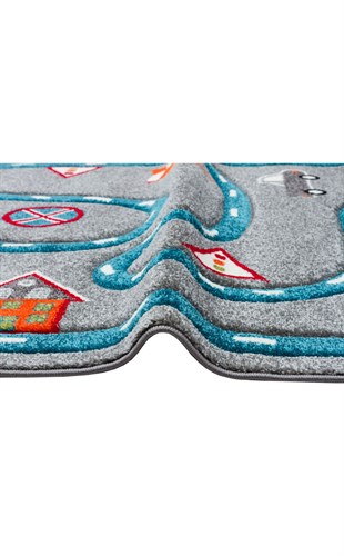 EKO KIDS KDS 19 GREY BLUE  Hav Toz Vermez Çocuk Halısı