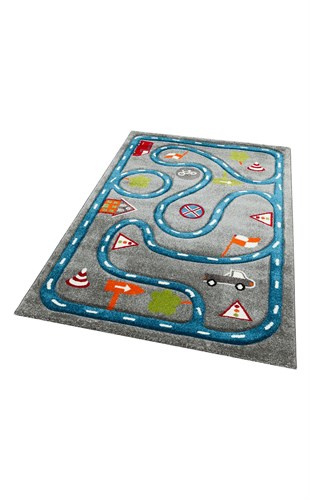 EKO KIDS KDS 19 GREY BLUE  Hav Toz Vermez Çocuk Halısı