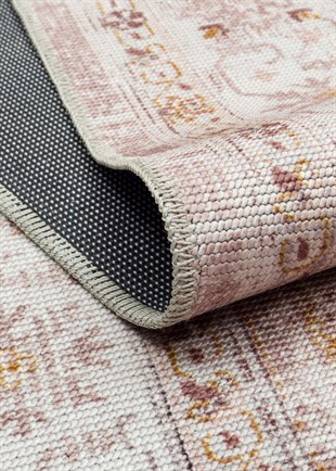 ELISTA VINTAGE ELS 201 CREAM BEIGE  Vintage Tasarımlı Yumuşak Bukle Dokuma Kaymaz Tabanlı Yıkanabilir Modern Halı