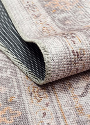 ELISTA VINTAGE ELS 201 GREY BLUE  Vintage Tasarımlı Yumuşak Bukle Dokuma Kaymaz Tabanlı Yıkanabilir Modern Halı