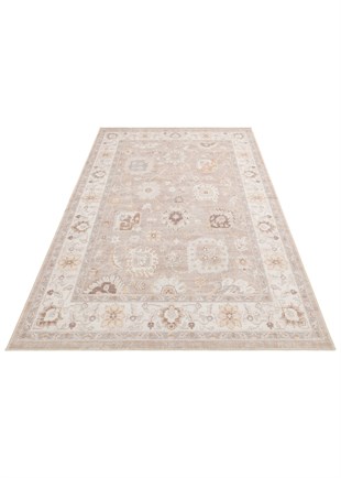 ELISTA VINTAGE ELS 203 CREAM BEIGE  Vintage Tasarımlı Yumuşak Bukle Dokuma Kaymaz Tabanlı Yıkanabilir Modern Halı