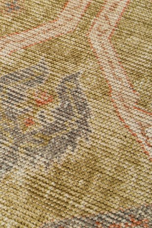 ELISTA VINTAGE ELS 206 OLIVE  Vintage Tasarımlı Yumuşak Bukle Dokuma Kaymaz Tabanlı Yıkanabilir Modern Halı