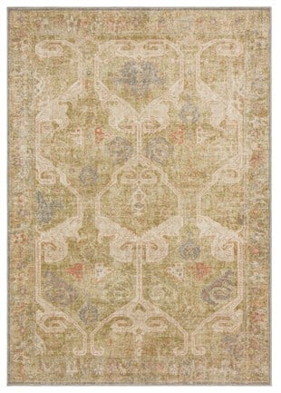 ELISTA VINTAGE ELS 206 OLIVE  Vintage Tasarımlı Yumuşak Bukle Dokuma Kaymaz Tabanlı Yıkanabilir Modern Halı