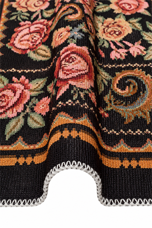 ELISTA VINTAGE ELS 207 BLACK MULTY  Vintage Tasarımlı Yumuşak Bukle Dokuma Kaymaz Tabanlı Yıkanabilir Modern Halı