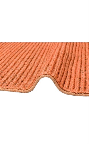 FINE CHOTI FINE RUST  El Dokuma Naturel Jüt Hasır Halı