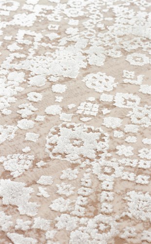 FRESCO FS 31 CREAM IVORY XW  Yüksek Alçak Dokulu Özel Işıltılı Yüksek Kaliteli Sık Dokuma Modern Salon Halısı