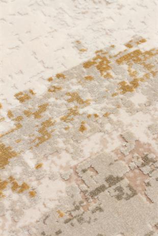 FRESCO FS 34 CREAM GOLD XW  Yüksek Alçak Dokulu Özel Işıltılı Yüksek Kaliteli Sık Dokuma Modern Salon Halısı
