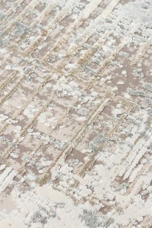 FRESCO FS 36 CREAM BEIGE XW  Yüksek Alçak Dokulu Özel Işıltılı Yüksek Kaliteli Sık Dokuma Modern Salon Halısı