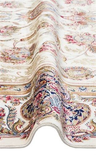 ISFAHAN ISF 01 CREAM  Klasik Desenli Yüksek Kalite Sık Dokuma Makine Halısı