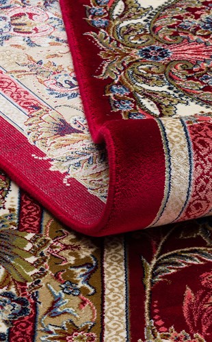 ISFAHAN ISF 01 RED  Klasik Desenli Yüksek Kalite Sık Dokuma Makine Halısı