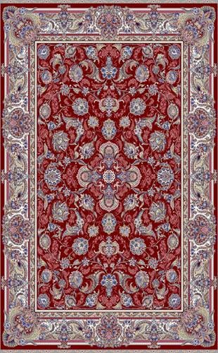 ISFAHAN ISF 01 RED  Klasik Desenli Yüksek Kalite Sık Dokuma Makine Halısı