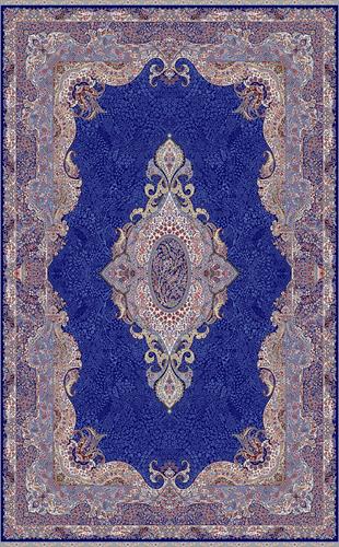 ISFAHAN ISF 02 NAVY  Klasik Desenli Yüksek Kalite Sık Dokuma Makine Halısı