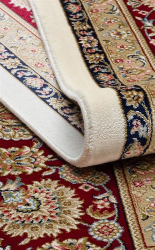 ISFAHAN ISF 03 CREAM RED  Klasik Desenli Yüksek Kalite Sık Dokuma Makine Halısı