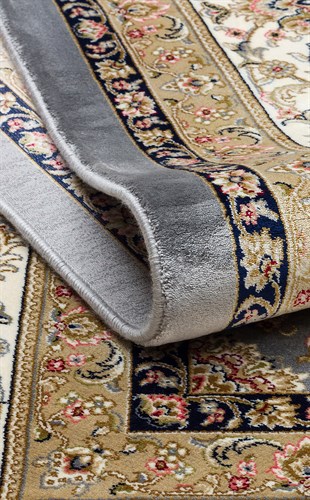 ISFAHAN ISF 03 GREY CREAM  Klasik Desenli Yüksek Kalite Sık Dokuma Makine Halısı