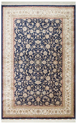 ISFAHAN ISF 03 NAVY CREAM  Klasik Desenli Yüksek Kalite Sık Dokuma Makine Halısı