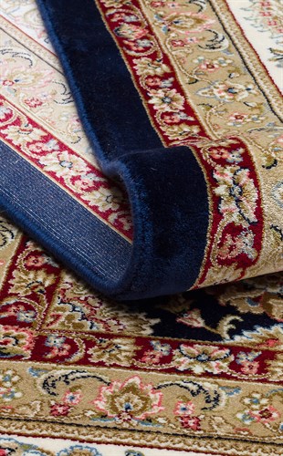 ISFAHAN ISF 03 NAVY CREAM  Klasik Desenli Yüksek Kalite Sık Dokuma Makine Halısı