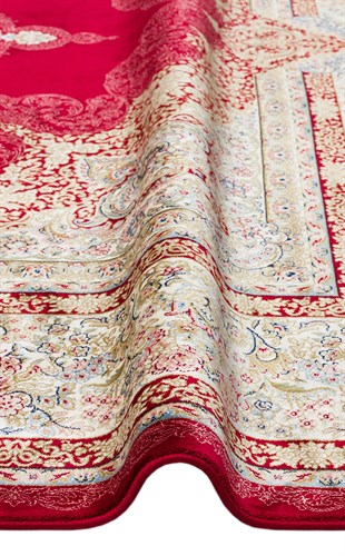 ISFAHAN ISF 05 RED  Klasik Desenli Yüksek Kalite Sık Dokuma Makine Halısı