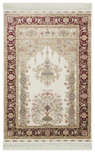 ISFAHAN SECCADE ISF SCD 01 CREAM RED  Klasik Desenli Yüksek Kalite Sık Dokuma Seccade