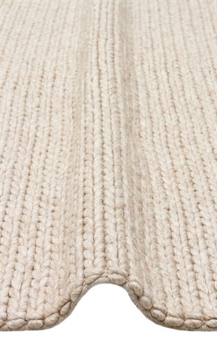 JADE BASKETWEAVE BEIGE  Naturel Kazak Örgü Desenli El Dokuma Örgü Halı