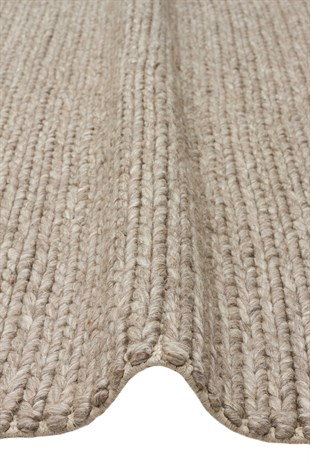 JADE BASKETWEAVE BROWN  Naturel Kazak Örgü Desenli El Dokuma Örgü Halı