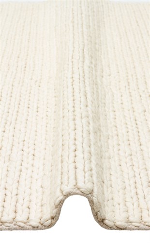 JADE BASKETWEAVE CREAM  Naturel Kazak Örgü Desenli El Dokuma Örgü Halı