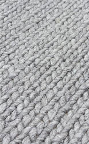 JADE BASKETWEAVE GREY  Naturel Kazak Örgü Desenli El Dokuma Örgü Halı