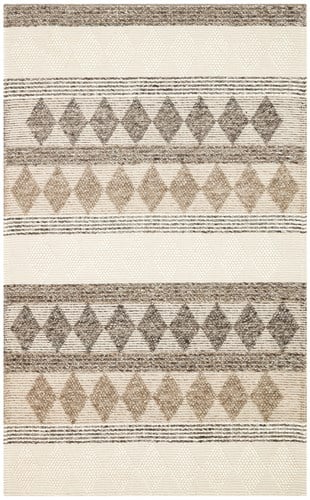 JADE JD 01 GREY  Naturel Kazak Örgü Desenli El Dokuma Örgü Halı