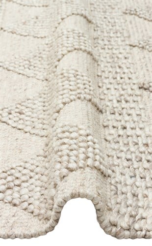 JADE JD 01 NATURAL  Naturel Kazak Örgü Desenli El Dokuma Örgü Halı