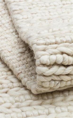 JADE JD 07 L.BEIGE  Naturel Kazak Örgü Desenli El Dokuma Örgü Halı