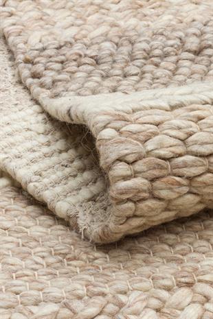 JADE LANGDON NATURAL  Naturel Kazak Örgü Desenli El Dokuma Örgü Halı