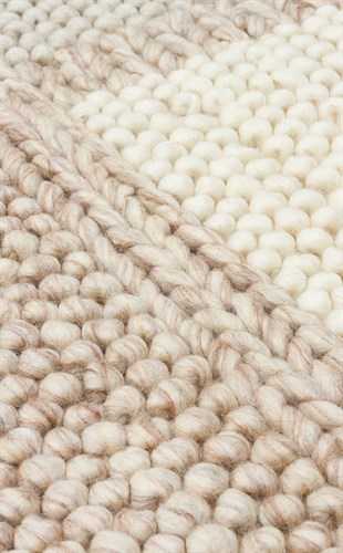 JADE MARJORY NATURAL  Naturel Kazak Örgü Desenli El Dokuma Örgü Halı