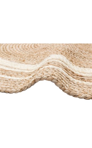 JUNO ECH 01R NATURAL WHITE  El Dokuma Naturel Jüt Hasır Halı