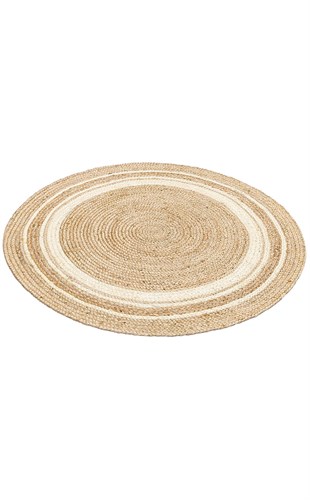 JUNO ECH 01R NATURAL WHITE  El Dokuma Naturel Jüt Hasır Halı