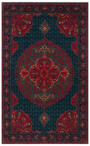 KADIM KDM 03 NAVY  Anadolu Motiflerine Sahip Yeni Zellanda Yünü İle Üretilen El Emeği Yüksek Kara Tezgah Halısı