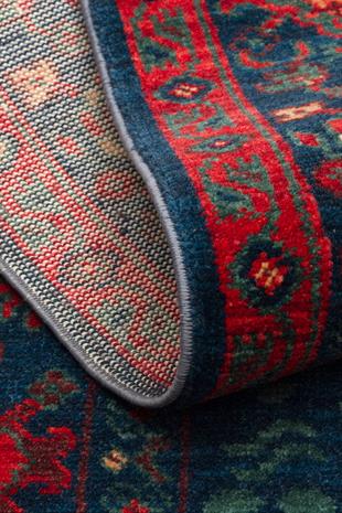 KADIM KDM 03 NAVY  Anadolu Motiflerine Sahip Yeni Zellanda Yünü İle Üretilen El Emeği Yüksek Kara Tezgah Halısı