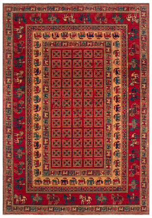 KADIM KDM 08 RED  Anadolu Motiflerine Sahip Yeni Zellanda Yünü İle Üretilen El Emeği Yüksek Kara Tezgah Halısı