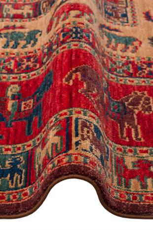 KADIM KDM 08 RED  Anadolu Motiflerine Sahip Yeni Zellanda Yünü İle Üretilen El Emeği Yüksek Kara Tezgah Halısı