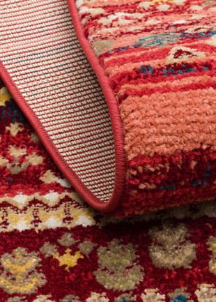 KYBELE KYB 02 RED Sıcak Renk Tonlu Otantik Makine Halısı