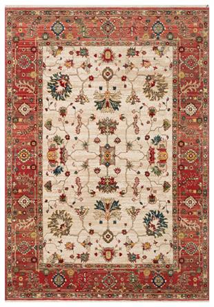 KYBELE KYB 04 CREAM RED XW Sıcak Renk Tonlu Otantik Makine Halısı