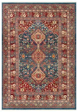 KYBELE KYB 05 NAVY RED XW Sıcak Renk Tonlu Otantik Makine Halısı