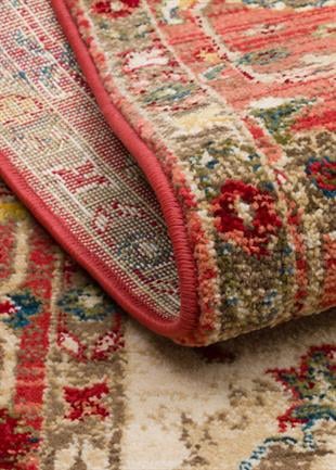 KYBELE KYB 04 CREAM RED XW Sıcak Renk Tonlu Otantik Makine Halısı