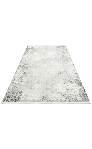 LAGOS XW LGS 05 CREAM GREY XW  Hav Toz Vermez Eskitme Desenli Modern Makine Halısı