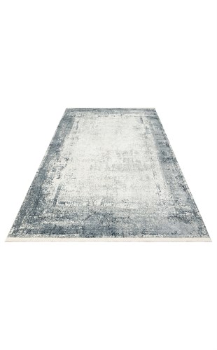 LAGOS XW LGS 06 CREAM GREY XW  Hav Toz Vermez Eskitme Desenli Modern Makine Halısı