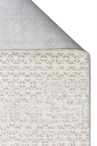 LAGOS XW LGS 23 CREAM BEIGE XW  Hav Toz Vermez Eskitme Desenli Modern Makine Halısı
