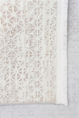 LAGOS XW LGS 23 CREAM BEIGE XW  Hav Toz Vermez Eskitme Desenli Modern Makine Halısı