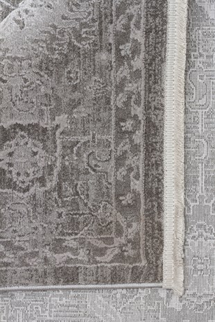 LEONA LNA 07 GREY  Yumuşak Tuşeli Hav Toz Vermez Modern Makine Halısı